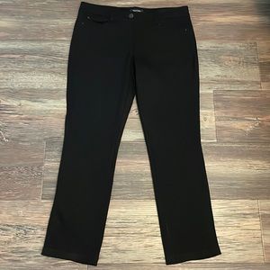 WHBM slim leg black pants. Size 6 short.